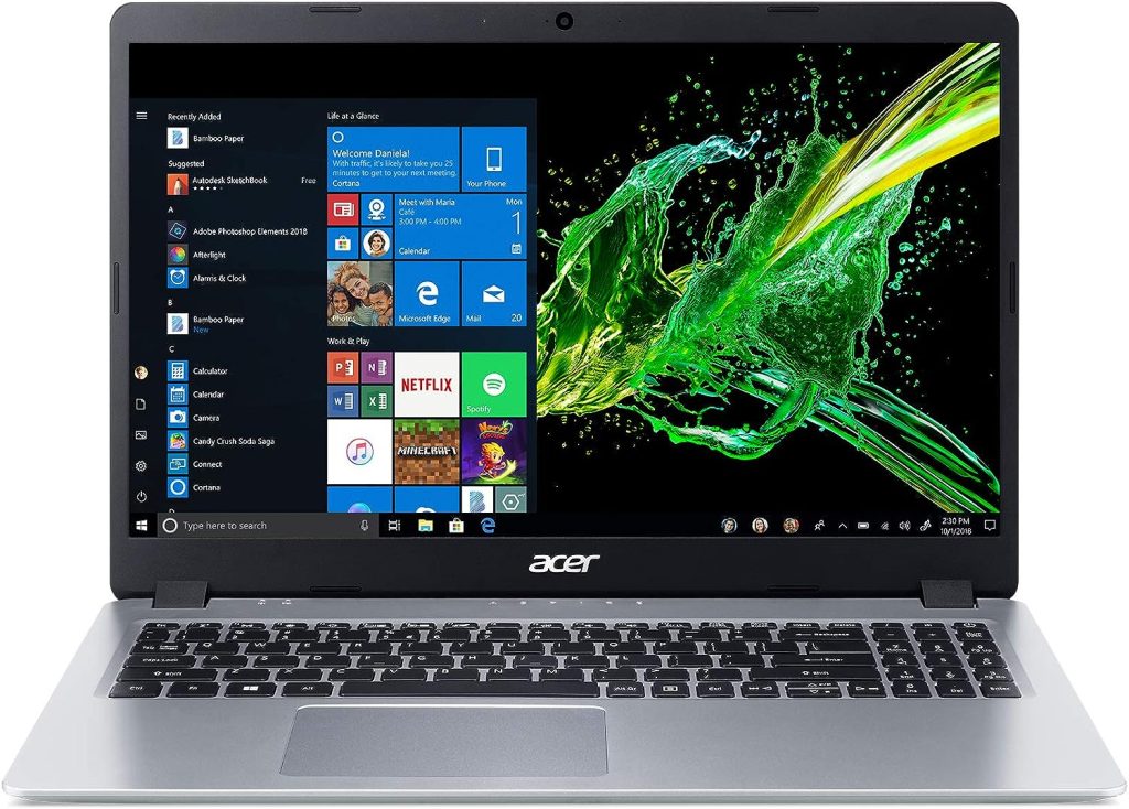 Acer Aspire 5 Slim Laptop, 15.6 inches Full HD IPS Display, AMD Ryzen 3 3200U, Vega 3 Graphics, 4GB DDR4, 128GB SSD, Backlit Keyboard, Windows 10 in S Mode, A515-43-R19L, Silver