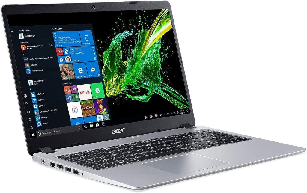 Acer Aspire 5 Slim Laptop, 15.6 inches Full HD IPS Display, AMD Ryzen 3 3200U, Vega 3 Graphics, 4GB DDR4, 128GB SSD, Backlit Keyboard, Windows 10 in S Mode, A515-43-R19L, Silver