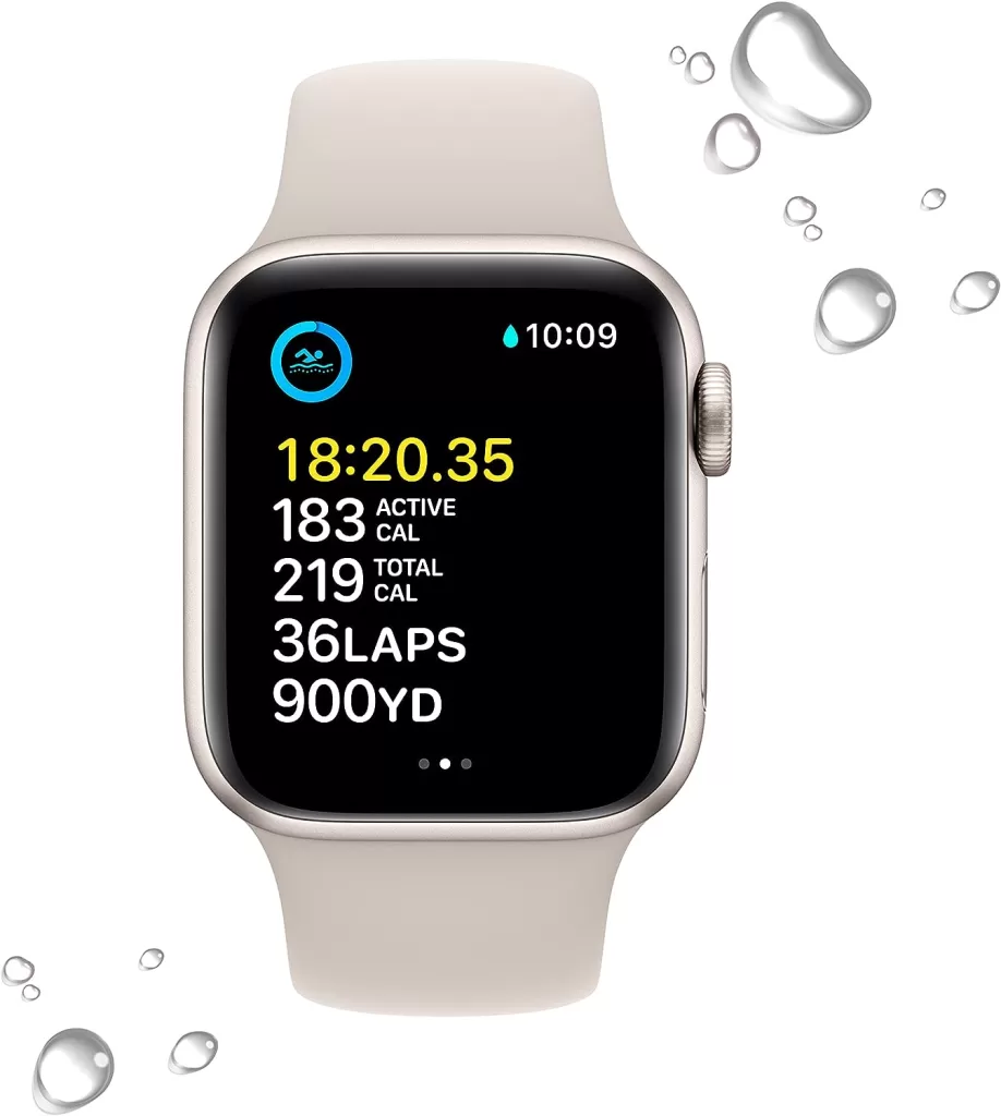 Apple Watch SE (2nd Gen) [GPS 40mm] Smart Watch w/Starlight Aluminum Case Starlight Sport Band - M/L. Fitness Sleep Tracker, Crash Detection, Heart Rate Monitor, Retina Display, Water Resistant