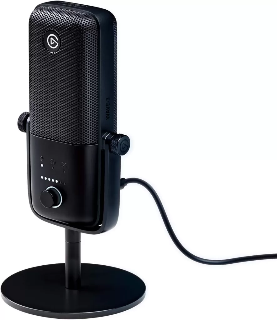 Elgato Wave:3 - Premium Studio Quality USB Condenser Microphone for Streaming, Podcast, Gaming and Home Office, Free Mixer Software, Sound Effect Plugins, Anti-Distortion, Plug ’n Play, for Mac, PC