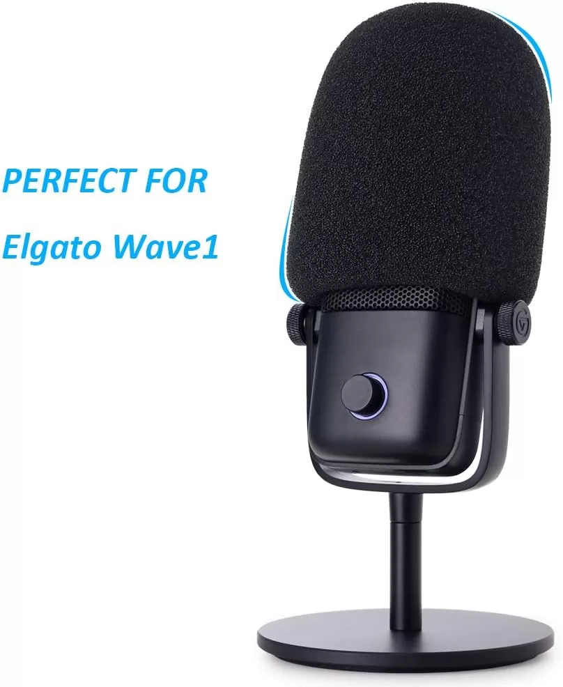 Windscreen for Elgato Wave 1 Microphone - Professional Mic Foam Covers Pop Filter Compatible with Elgato Wave:1 Streaming Microphone to Blocks Out Plosives by YOUSHARES