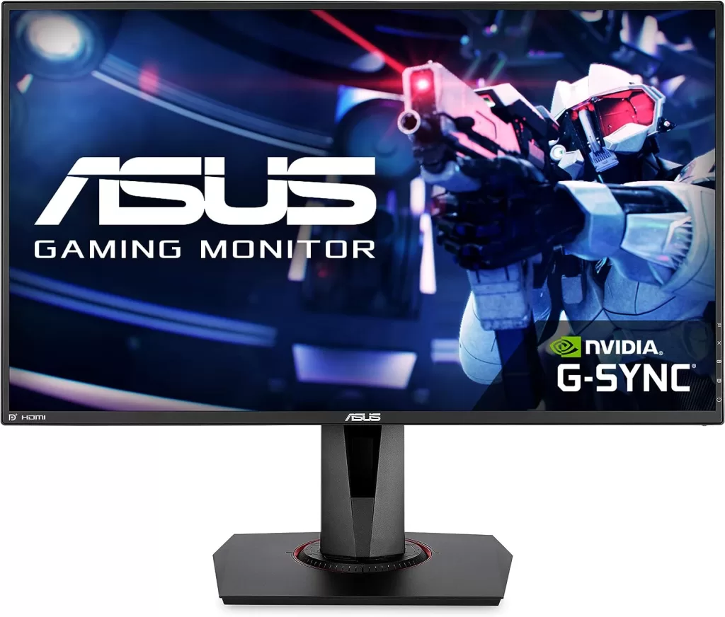 ASUS VG278QR 27” Gaming Monitor 165Hz Full HD (1920 x 1080) 0.5ms G-SYNC Eye Care DisplayPort HDMI DVI, Black